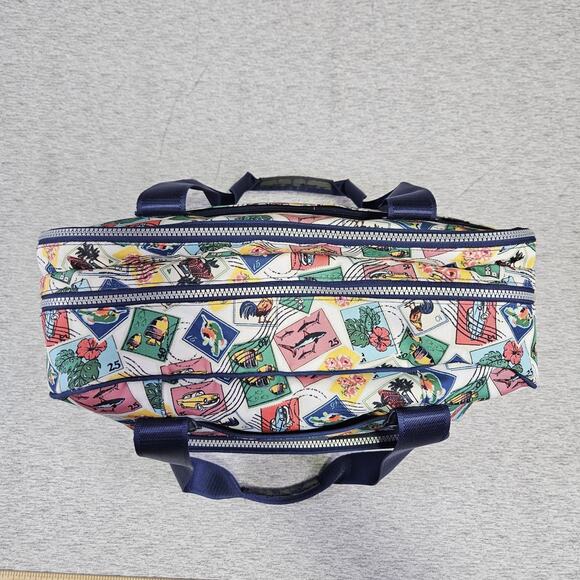 Vera Bradley Cuban Stamps Lighten Up Go Anywhere Carry-On Travel Bag Vacation - Picture 3 of 16